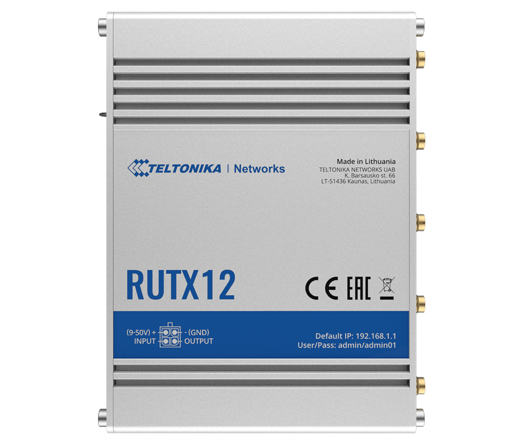 Teltonika RUTX12 4G CAT6 LTE Router for M2M IOT